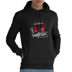 Sweat homme à capuche coton bio noir Diabolik - Spy Eyes (Diabolik)