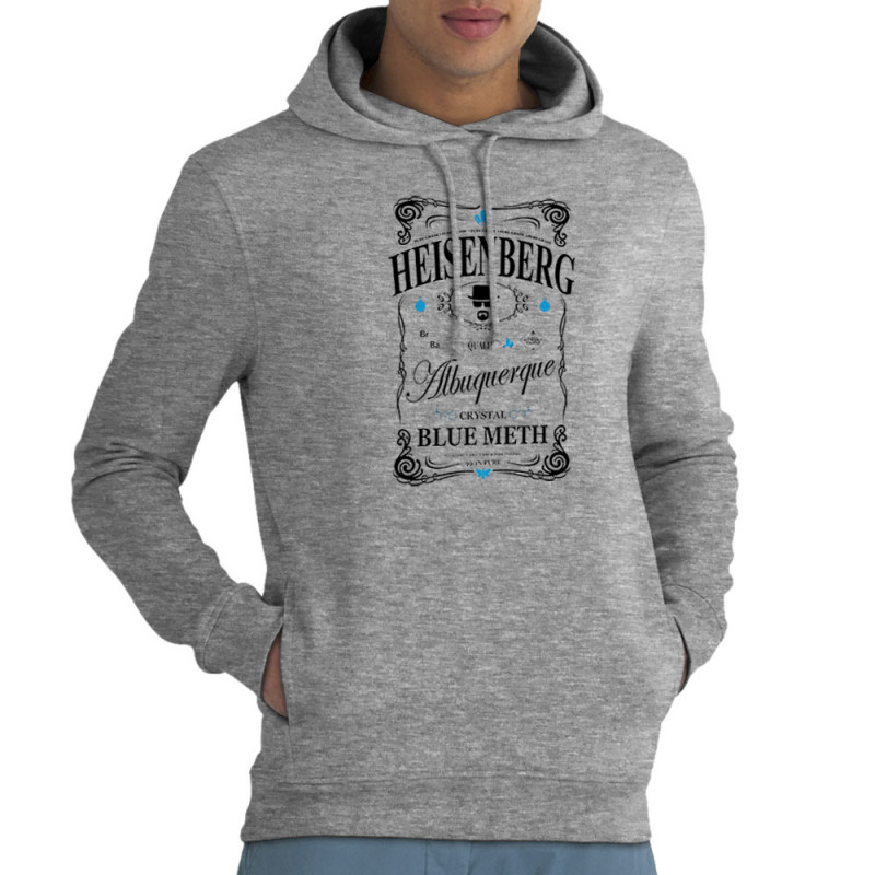 Sweat homme à capuche coton bio gris chiné Heisenberg Pure Trade (Gondrax,Films/Séries)
