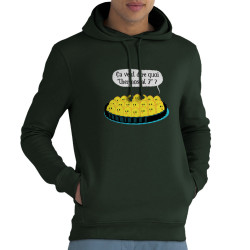 Sweat homme à capuche coton bio vert foncé Ça veut dire quoi thermostat 7 (Ted Boundy,Animaux,Humour,Fruits & Légumes)
