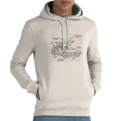 Sweat homme à capuche coton bio naturel Dolorean Plan (Le Duc,Films/Séries)