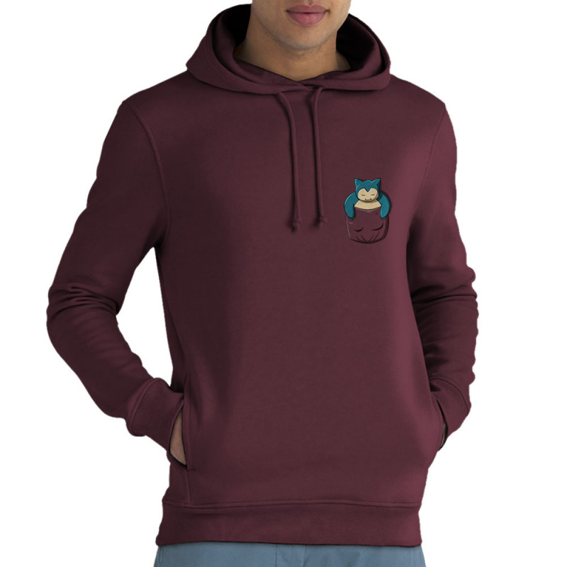 Sweat homme à capuche coton bio bordeaux Ronflex Pocket (Le Duc,Jeux Vidéo / Geek,Manga Kawaï japan)