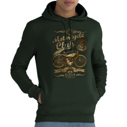 Sweat homme à capuche coton bio vert foncé 1837 - Motorcycle Club (Gondrax,1837,Moto,Steam Punk,Moto)