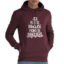 Sweat homme à capuche coton bio bordeaux Plus de banquise (Gondrax,Slogans engagés,Ecologie)