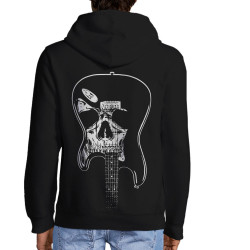 Sweat homme à capuche zippé noir Dead Guitar (Rock & Punk,Têtes de morts)