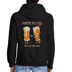 Sweat homme à capuche zippé noir Pinte Floyd (Gondrax,Alcool,Humour)