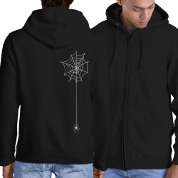 Sweat homme à capuche zippé noir Toile & araignée (Gondrax,Zombies,Animaux)