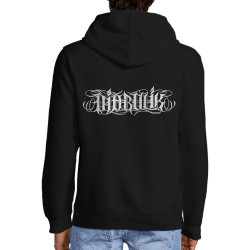 Sweat homme à capuche zippé noir Wire Lettering (Diabolik)