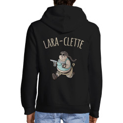 Sweat homme à capuche zippé noir Lara-Clette (A²,Films/Séries,Humour)
