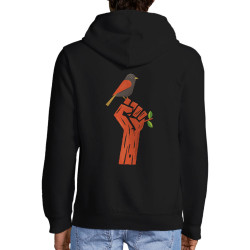 Sweat homme à capuche zippé noir Résiste (Alex Kidd,Ecologie)