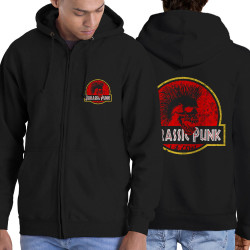 Sweat homme à capuche zippé noir Jurassic Punk (Gondrax,Films/Séries,Rock & Punk,Détournements)