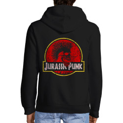 Sweat homme à capuche zippé noir Jurassic Punk (Gondrax,Films/Séries,Rock & Punk,Détournements)
