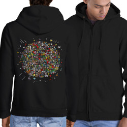 Sweat homme à capuche zippé noir Planet Pop Culture (Zewa,Jeux Vidéo / Geek)