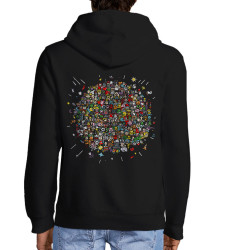 Sweat homme à capuche zippé noir Planet Pop Culture (Zewa,Jeux Vidéo / Geek)