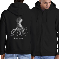 Sweat homme à capuche zippé noir Poulpe Fiction (Gondrax,Les Bébêtes,Animaux,Films/Séries)