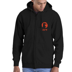 Sweat homme à capuche zippé noir Vintage Godzilla (Alex Kidd,Films/Séries,Manga Kawaï japan)