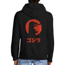 Sweat homme à capuche zippé noir Vintage Godzilla (Alex Kidd,Films/Séries,Manga Kawaï japan)