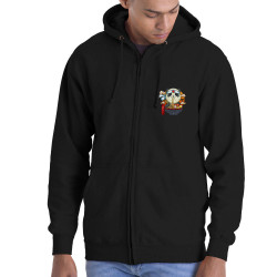 Sweat homme à capuche zippé noir Asian Food Panda (Animaux,Manga Kawaï japan)