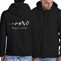Sweat homme à capuche zippé noir Theory of Evolution (Trabe,Jeux Vidéo / Geek,Révolution,Evolution)
