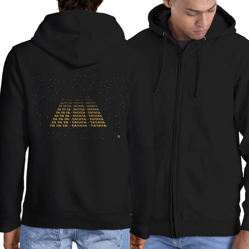 Sweat homme à capuche zippé noir Tatata Tatata Tatata (Trabe,Humour,Films/Séries,Star Wars)