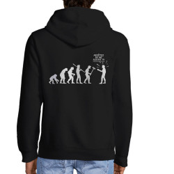 Sweat homme à capuche zippé noir Arrêtez de me suivre (Gondrax,Humour,Evolution)
