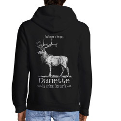 Sweat homme à capuche zippé noir La crème des cerfs (Gondrax,Les Bébêtes,Animaux)