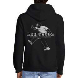 Sweat homme à capuche zippé noir Les Thugs - Anti Boredom Front (Les Thugs)