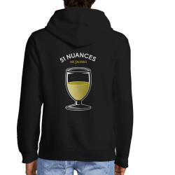 Sweat homme à capuche zippé noir 51 nuances de jaunes (Le Duc,Alcool)