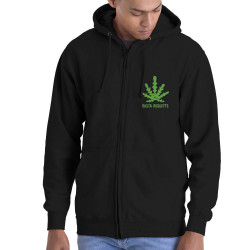Sweat homme à capuche zippé noir Rasta Roquette (Alex Kidd,Humour,Reggae)