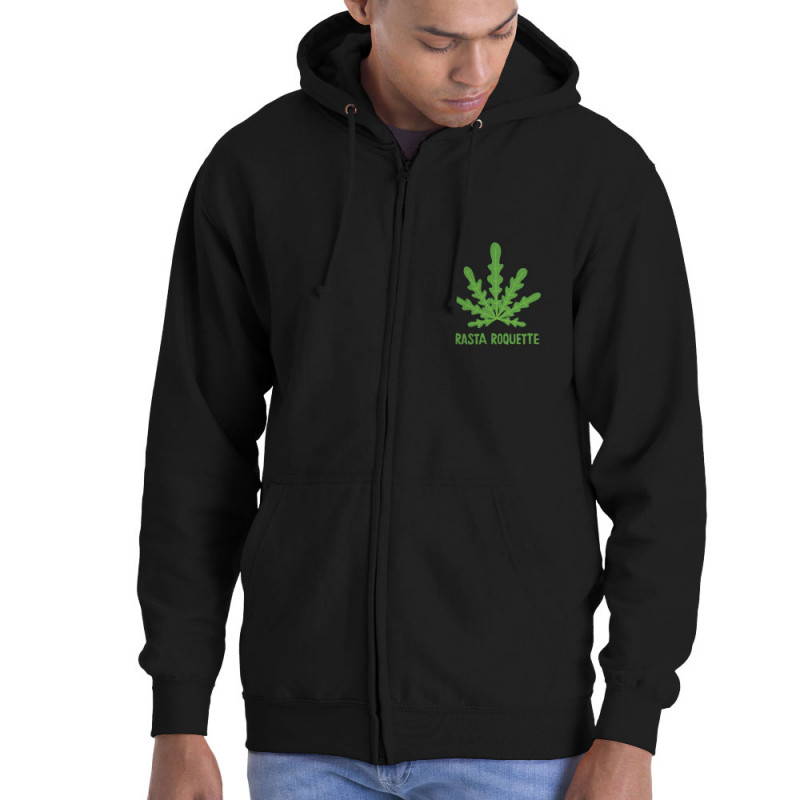 Sweat homme à capuche zippé noir Rasta Roquette (Alex Kidd,Humour,Reggae)