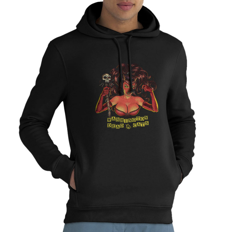 Sweat homme à capuche coton bio noir Washington Dead Cats - Lady Satana (Washington Dead Cats)