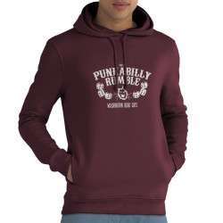 Sweat homme à capuche coton bio bordeaux Washington Dead Cats - Punkabilly Rumble (Washington Dead Cats)