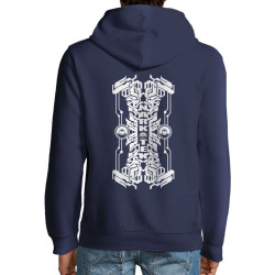 Sweat homme à capuche coton bio bleu marine Narkotek - Logo (Narkotek)