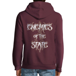 Sweat homme à capuche coton bio bordeaux Black Bomb A - Enemies Of The State (Black Bomb A)