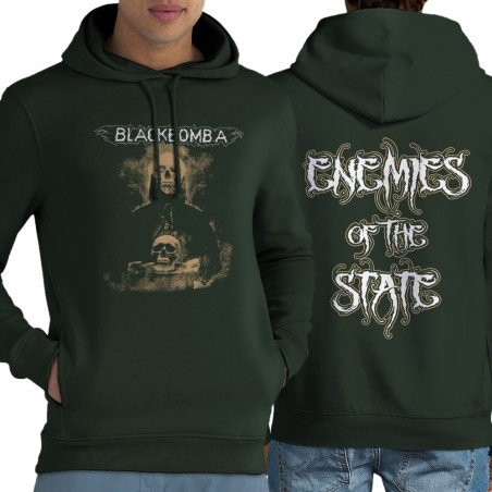 Sweat homme à capuche coton bio vert foncé Black Bomb A - Enemies Of The State (Black Bomb A)