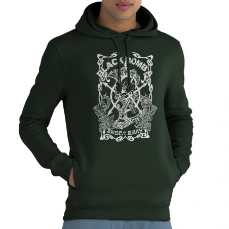 Sweat homme à capuche coton bio vert foncé Black Bomb A - Sweet Mary (Black Bomb A)