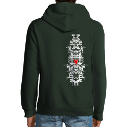 Sweat homme à capuche coton bio vert foncé Nawak - Totem (Nawak)