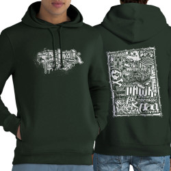 Sweat homme à capuche coton bio vert foncé Nawak - Patchwork (Nawak)