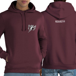 Sweat homme à capuche coton bio bordeaux Epileptik - Hardcore On Heart (Epileptik)