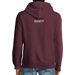 Sweat homme à capuche coton bio bordeaux Epileptik - Hardcore On Heart (Epileptik)