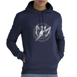 Sweat homme à capuche coton bio bleu marine Epileptik - Circle Hardcore (Epileptik)