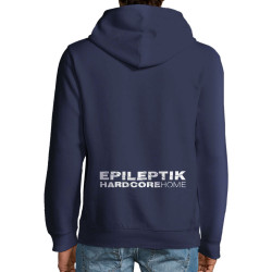 Sweat homme à capuche coton bio bleu marine Epileptik - Circle Hardcore (Epileptik)