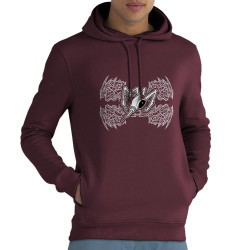 Sweat homme à capuche coton bio bordeaux Epileptik - Spikes (Epileptik)