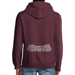 Sweat homme à capuche coton bio bordeaux Epileptik - Spikes (Epileptik)