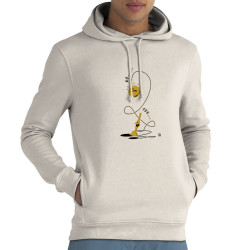 Sweat homme à capuche coton bio naturel Bilboquet (Trabe,Humour)
