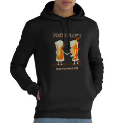 Sweat homme à capuche coton bio noir Pinte Floyd (Gondrax,Alcool,Humour)