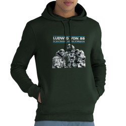 Sweat homme à capuche coton bio vert foncé Ludwig Von 88 - Ce jour heureux (Ludwig Von 88)