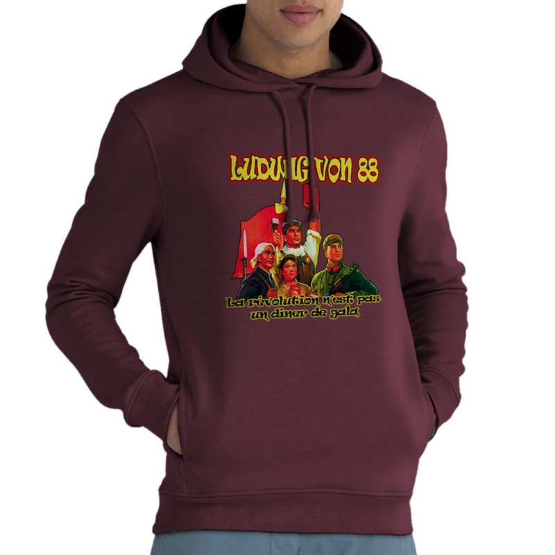 Sweat homme à capuche coton bio bordeaux Ludwig Von 88 - La révolution (Ludwig Von 88)