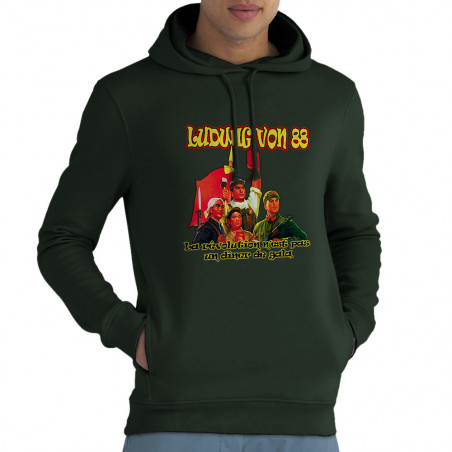 Sweat homme à capuche coton bio vert foncé Ludwig Von 88 - La révolution (Ludwig Von 88)