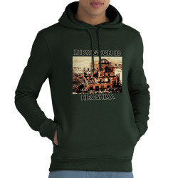 Sweat homme à capuche coton bio vert foncé Ludwig Von 88 - Hiroshima (Ludwig Von 88)