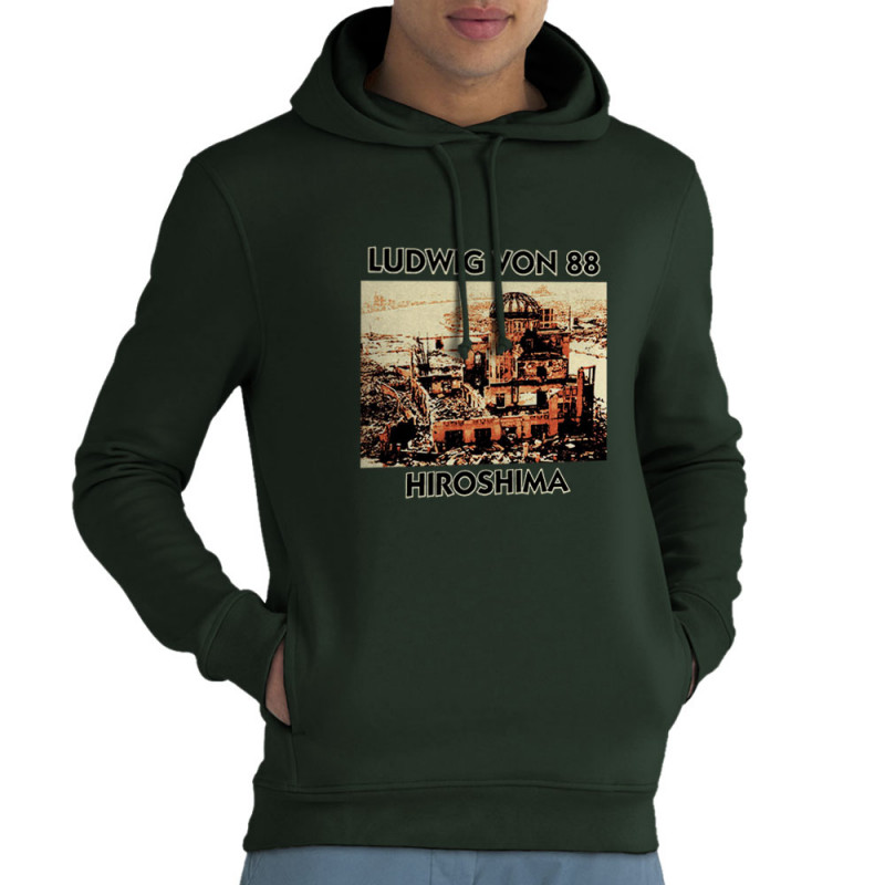 Sweat homme à capuche coton bio vert foncé Ludwig Von 88 - Hiroshima (Ludwig Von 88)